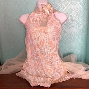 Beautiful white & gold dance costume